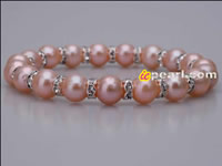 Premium AAA+ 7.5-8mm pink pearl elastic bracelet wholesale