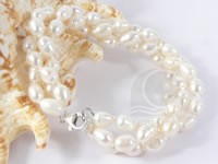 Hand knotted 5-6mm white rice pearl bracelet wholesale online