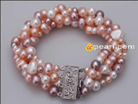 Wholesale 4 strands natural color AA pearl bracelet online