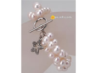 Twisted 6-7mm white potato pearl bracelet wholesale online