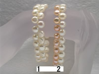 Wholesale 6-7mm flat pearls bracelet in factory price directly