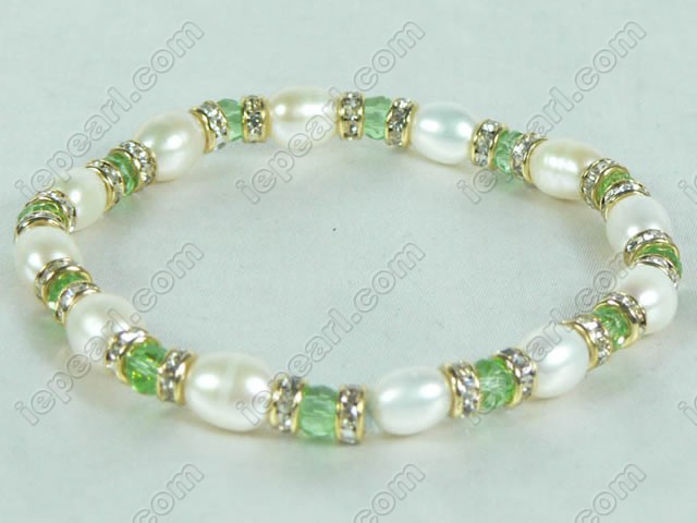 Wholesale 7-8mm white rice pearls bracelet online