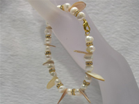 Wholesale 7-8mnm white smooth-on-both-side pearls bracelet