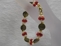 Wholesale 11mm green coin shell pearls bracelet online
