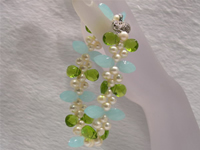 Wholesale knitted 5-6mm white freshwater pearl bracelet