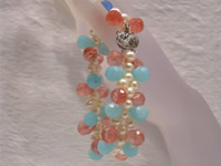 Wholesale 6-7mm white freshwater rain drop gemstone bracelet