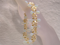 Wholesale 5-6mm white smooth-on-both-side pearls bracelet