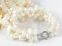 Wholesale 7*11mm white blister pearl bracelet in low price