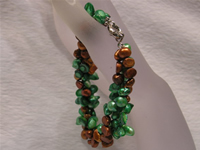 Wholesale three strands twisted freshwater pearl bracelet