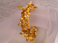 Wholesale yellow color fresh waterpearl bracelet online