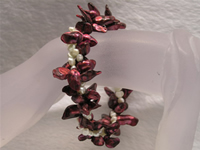 Wholesale 7*11mm red wine blister pearl bracelet online