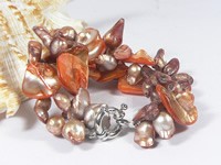 Wholesale 7*10mm dark coffee blister pearl bracelet online