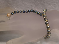 Wholesale 7-8mm black pearl bracelet in factory price