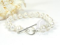 Wholesale 8-9mm freshwater pearl bracelet with sterling silver c