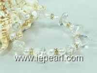 7-8mm cultured pearl bracelet with crystal in wholesale