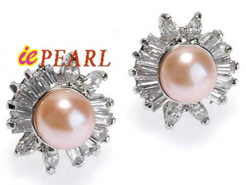 Freshwater pearl studs earrings,different colors for choice