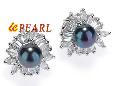 Freshwater pearl earrings, pearl size 8-8.5mm wholesale