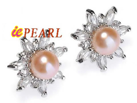 Freshwater pearl earrings,different colors for choice