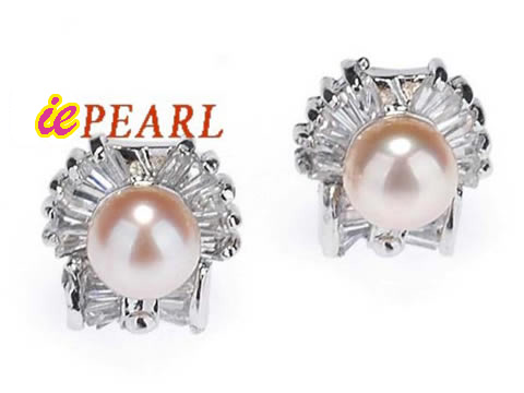 6.5-7mm Freshwater pearl earrings,different colors for choice