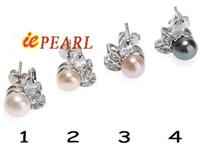 6-6.5mm Freshwater pearl earrings,different colors for choice