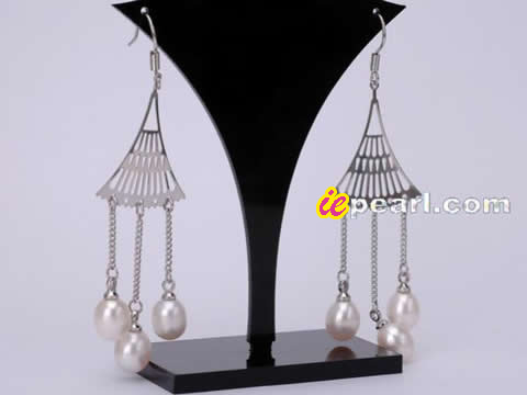 Freshwater pearl dangling earrings,different colors for choice