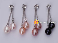 Wholesale freshwater pearl dangling earrings in low price