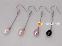 Wholesale tear drop freshwater pearl dangling earrings