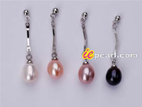 5*7mm freshwater pearl dangling earrings in wholesale