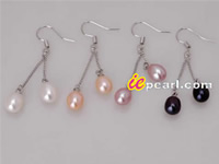 Freshwater pearl dangle earrings in different colors wholesale