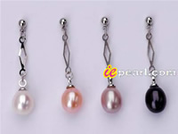 Wholesale tear drop freshwater pearl dangling earrings