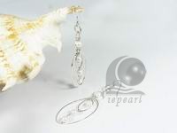 cultured pearl two oval circles dangle earrings wholesale