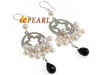 pearl & crystal designed dangle earrings wholesale in low price