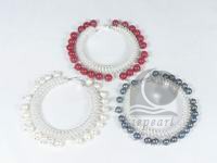 hand wired white, red, black color hoop earrings wholesale