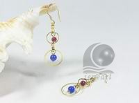wine red & blue cultured pearls earrings dangler wholesale