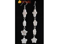 cross & star cultured Biwa pearl earring dangler wholesale