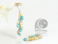 wholesale colorful freshwater nugget pearl earring dangler