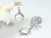 15*20mm white freshwater pearl earrings