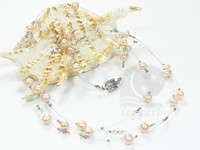 Wholesale pink fresh water pearl necklace, like tin cup necklace