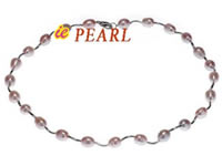 Handcrafted tin cup rice freshwater pearl necklace wholesale