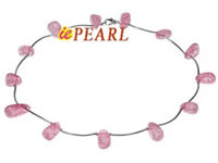 Wholesale pink crystal beads necklace in factory price online