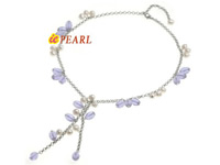 wholesale 6-7mm freshwater pearl & crystal beads necklace
