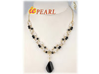 wholesale hand wired button pearl & crystal necklaces online