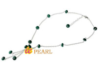 Wholesale 8mm AB malachite necklace with 925 silver chain