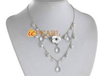 Natural white Keshi pearls drop necklace wholesale online