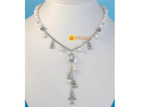 Wholesale light whirl 7-8mm potato pearl rosemary necklace