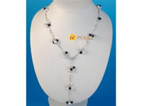 Wholesale pretty 6-7mm white potato pearl flower necklace