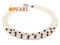 Clearance sale colorful triple pearl crystal necklace wholesale