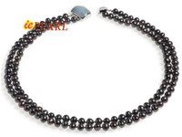 Wholesale 6-7mm black freshwater pearl necklace in low price