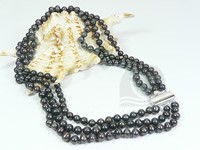 Wholesale 6-7mm black cultured freshwater pearl necklace