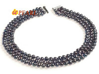 7-8mm black cultured freshwater pearl necklace wholesale